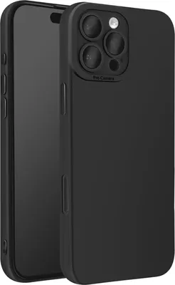 Image de Avizar, Housse de protection pour Apple iPhone 16 Pro Silicone Ultra-mince, Noir