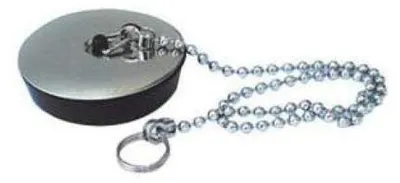Produktbild von Idro Bric Ablaufstopfen Waschbecken 52mm mit Kette Schwarz und Chrom