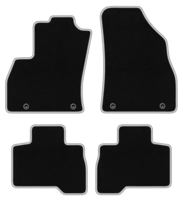 Produktbild von Fußmatten Velours Schwarz/Silber für Fiat Fiorino III 2007-2017 Set 4-tlg