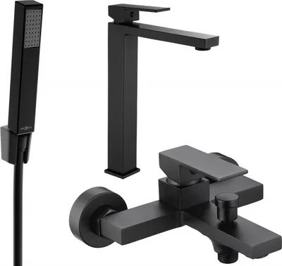 Produktbild von Mexen Uno R77 Badewannenset, Schwarz - 71413R77-70