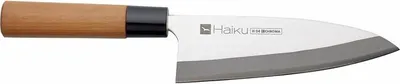 Produktbild von CHROMA Haiku Deba - Zerlegemesser für Fisch und Fleisch - Klinge: 16,5 cm, einseitig geschliffen, Griff: Honoki-Holz - H