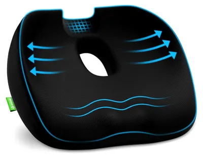 Produktbild von Orthopädisches Ergonomisches Hämorrhoiden Sitzkissen mit Loch und U-Form Design, Steißbeinkissen Sitzring zur Entlastung des Steißbeins und Erhöhung des Sitzkomforts für Bürostuhl und Auto während der Schwangerschaft