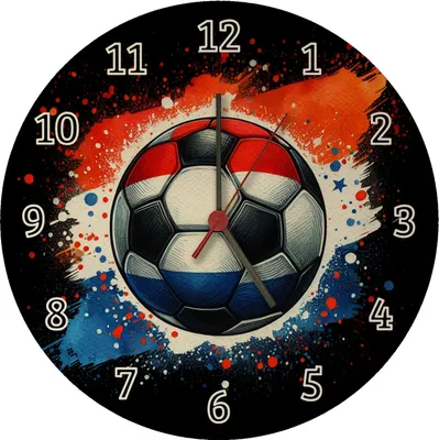 Produktbild von Fußball Niederlande Flagge Wanduhr aus MDF
