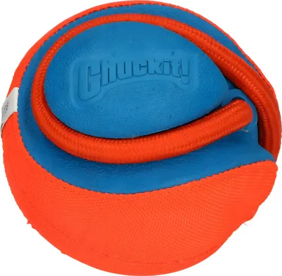 Immagine prodotto di Chuckit! Chuckit! Rope Fetch - Gioco per cani - Palla per cani - Galleggiante - Schiuma EVA/tela - Ã˜13 cm - Arancione/Blu