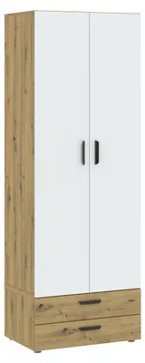 Obrázek produktu pro Dvoudveřová šatní skříň 74 cm se šuplíky RICHLAND - dub artisan