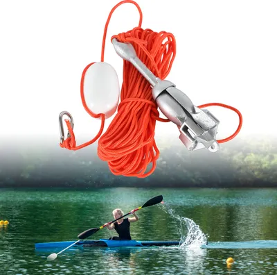 Immagine prodotto di Bettizia 0,7 kg Ancora per barche Ancora pieghevole in ghisa zincata a caldo Set ancora incl. 20 m di corda per ancora, fibbie, boe e borse per il trasporto Ancora per barche Gommone Accessori Ancora pieghevole