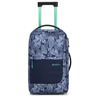 Produktbild von satch Flow S Trolley, 32x22x54 cm, ca. 2,24 kg, Tropic Blue, 100% recyceltes PET, PFC-frei, Handgepäck, TSA-Schloss, wasserabweisend, strapazierfähig, reflektierend, 2 leise Rollen, Teleskopgestänge, Kompressionsgurte, Kantenschutz, gepolsterte Tragegriffe, 2 Hauptfächer, Front-RV-Fach