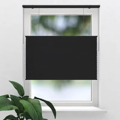 Obrázok produktu pre Plisé žalúzia SOLUNA termo čierna 90x175 cm, montáž na stenu/strop, ovládanie šnúrkou