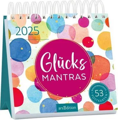 Produktbild von Postkartenkalender Glücksmantras 2025