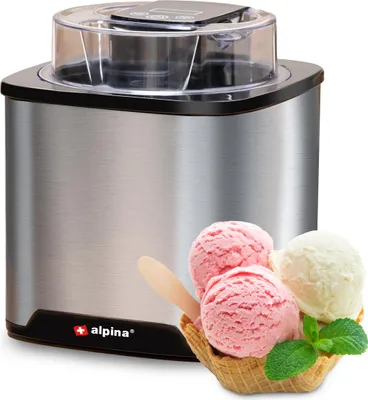 Obrázek produktu pro alpina zmrzlinovač - Zmrzlinovač 2L - zmrzlina, mražený jogurt, sorbet atd. - Nerezová ocel - stříbrná