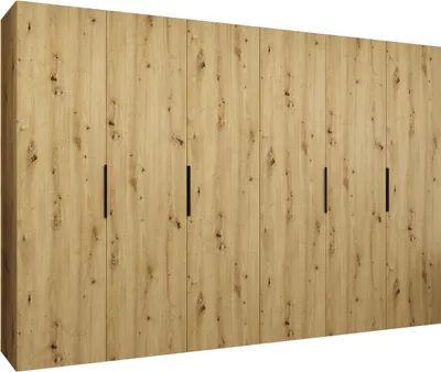 Produktbild von MEBLE KRYSPOL, Kleiderschrank, Schrank 300 cmx202x52, Artisan Eiche, Schwarz