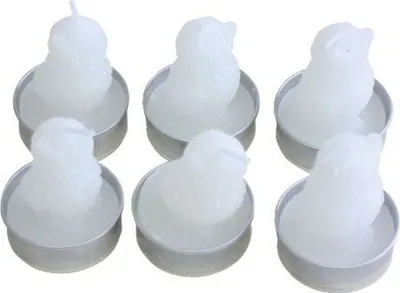 Produktbild von 0 N19034-3014 Teelichter Weihnachten "Eule" - weiß, 6 Stück