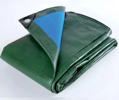 Produktbild von JUNG Abdeckplane Wasserdicht 180g/m² grün 2m x 4m = 8 m², mit Blauer Wendeseite, Reißfest & Wetterfest, Dickes Material, Anhänger Plane mit Ösen