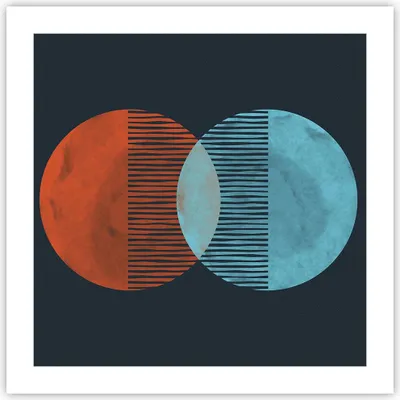 Produktbild von Poster - Poster ohne Rahmen - Geometrie Abstraktion Minimalismus - 50x50 cm - Wand Bild - Wanddeko - Wandbilder - Kunstposter - Wandposter - Bilder - Kunstdruck - Wanddekoration - P2XAC50x50-5042