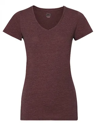 Produktbild von Damen T-Shirt mit V-Ausschnitt / ® Standard 100 - Farbe: Maroon Marl - Größe: XS