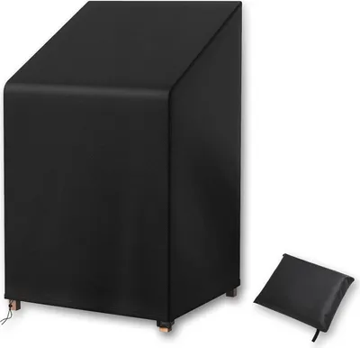 Zdjęcie produktu dla Pokrowiec na krzesła ogrodowe – wodoodporny, wytrzymały, 65 x 75 x 120 cm, czarny