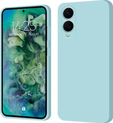 Produktbild von Hülle für Samsung Galaxy S25 Edge Case Cover Bumper Silikon Softgrip Schutzhülle Farbe: Hellblau