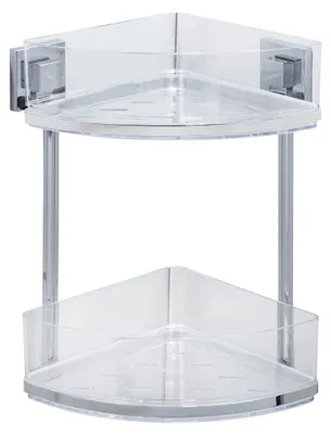Immagine prodotto di WENKO Mensola angolare per doccia Mensola per bagno senza foratura Acciaio inox 2 ripiani QUADRO