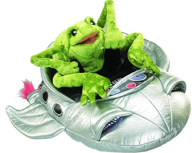 Produktbild von Folkmanis Handpuppe Frosch im Raumschiff 2837