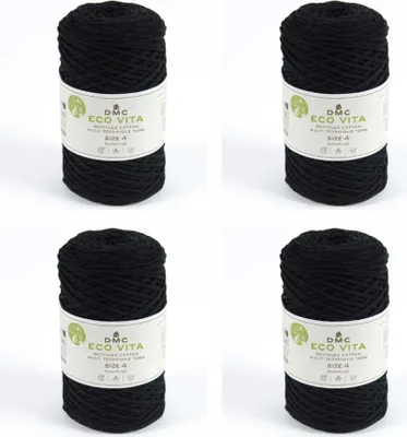 Image de 4 pelotes de DMC Eco Vita-4 – fil de coton (4 mm) composé à 80 % de coton recyclé et à 20 % de polyester (couleur 72)
