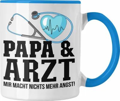 Produktbild von Trendation - Papa und Arzt Tasse Geschenkidee Vater für Ärzte Geburtstag Vatertag Spruch Geschenkidee (Blau)