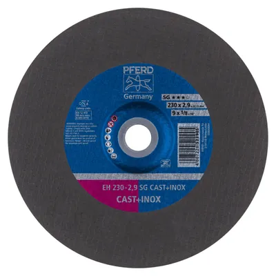 Produktbild von PFERD 61324832, Schneidedisk, Eisenguss, Edelstahl, 23 cm, Jede Marke, Flache Mitte, 2,22 cm