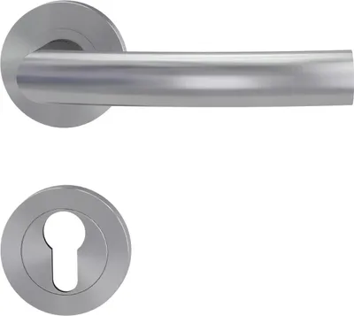 Produktbild von Griffwerk LORITA PROFESSIONAL Schraubtechnik FS Panik -Edelstahl matt  Rosettengarnitur geteilter Vierkant 9mm -Schraubt. -PZ -TS 38-50mm