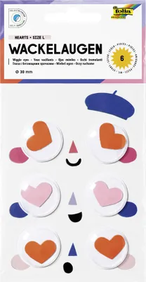 Zdjęcie produktu dla folia 750130 folia wiggle eyes HEARTS, rozmiar L, samoprzylepne