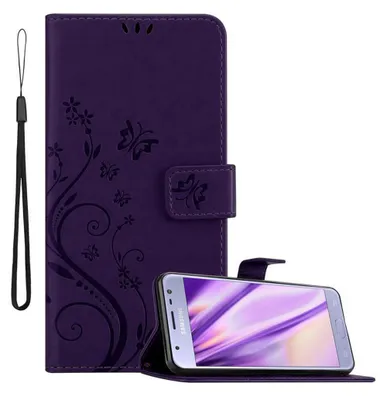 Obrázek produktu pro Cadorabo pouzdro pro Samsung Galaxy J3 2017 Protective Cover in Purple Pouzdro na mobil Flowers Flower