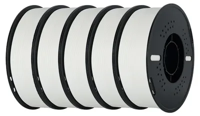 Obrázek produktu pro KINGROON, filament pro 3D tiskárny, materiál ABS, průměr 1,75 mm, hmotnost 5 kg, barva bílá, bez bublin, s vysokou tekutostí, vhodný pro FDM 3D tiskárny
