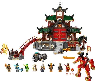 Produktbild von LEGO 71767 NINJAGO Ninja-Dojotempel aus Meister des Spinjitzu, Gebäude-Set mit 5 Räumen, inkl. 8 Minifugren wie Lloyd, Kai und Schlangen-Actionfiguren, Ninja-Spielzeug für Kinder ab 8 Jahren