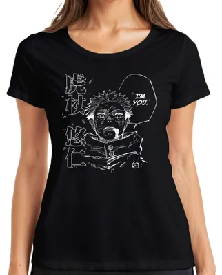 Immagine prodotto di I'M YOU Itadori Yuji Jujutsu Kaisen Manga Maglietta da donna in bianco e nero, nera, XL