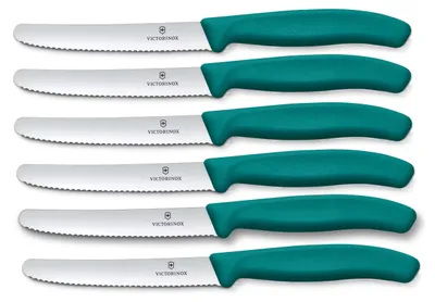 Produktbild von Victorinox | Tafelmesser Set | 6-teilig | Grün | Swiss Classic | ergonomischer Griff | Wellenschliff | perfekt für den Alltagstisch