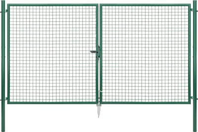 Produktbild von Alberts Wellengitter-Doppeltor | verschiedene Breiten und Höhen | verzinkt grün | Pfosten 60 mm | Höhe 175 cm | Breite 300 cm