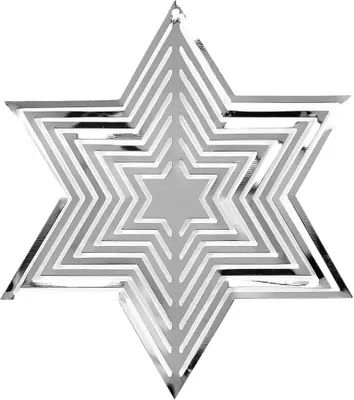 Produktbild von Oblique Unique Weihnachtsstern 3D Stern Anhänger Metall Hängedeko Deko für Weihnachten Weihnachtsdeko - silber