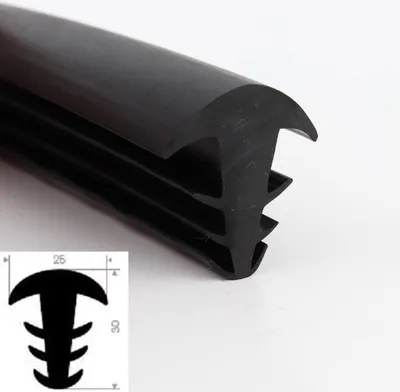 Produktbild von ESTP12 - EPDM Vollgummi Zargenprofil, Einsteckprofil, Pilzprofil,Containergummi