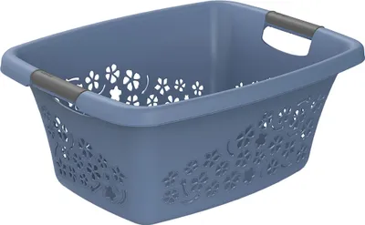 Produktbild von Rotho Blumen Wäschekorb 25l Horizontblau