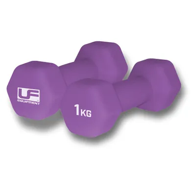 Produktbild von Urban Fitness Hanteln Neopren Paar 2 x 1kg Lila - Fitnessgewichte