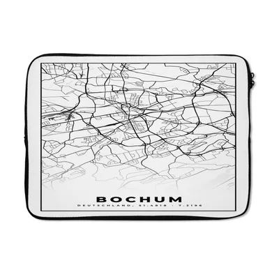 Produktbild von MuchoWow® Laptop Hülle 13 Zoll Karte - Stadtplan - Bochum - Karte Laptoptasche - Laptophülle - Sleeve - Rundumschutz