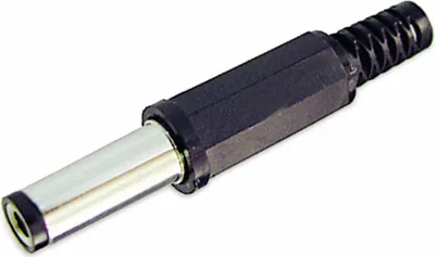 Produktbild von Hohlstecker, 5,5/2,5, Schaft 9mm, Knickschutz