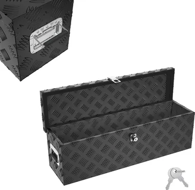 Obrázok produktu pre XMTECH úložný box hliníkový box 80 litrov prepravný box na náradie hliníkový box úložný box box na nákladné vozidlo box na príves so zámkom, čierny
