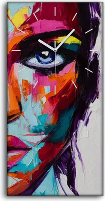 Produktbild von Wohnzimmer-Bild Leinwand Uhr Geräuschlos 30x60 Malerei Abstrakte Frauen Kunst - weiße Hände