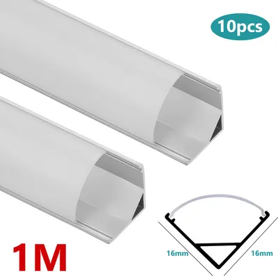 Immagine prodotto di Jiubiaz 10x1m LED profilo in alluminio striscia LED striscia interna in alluminio modelli ferroviari, V-forma