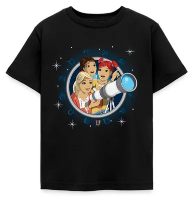 Produktbild von Spreadshirt Die Drei Ausrufezeichen Rätsel Himmelszeichen Kinder T-Shirt, 110/116 (5-6 Jahre), Schwarz