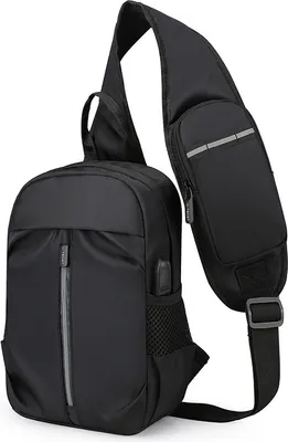 Obrázok produktu pre Pánska hrudná taška s novou vysokokapacitnou oxfordskou tkaninou crossbody hrudná taška vonkajšia cestovná taška na jedno rameno, čierna
