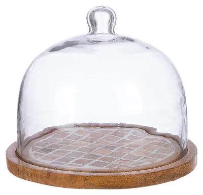 Produktbild von Gilde Käseglocke, "Taverno", Glas, Mangoholz, naturfarben, , , H. 18 cm, D. 22 cm 2 Stück wie abgebildet 55866