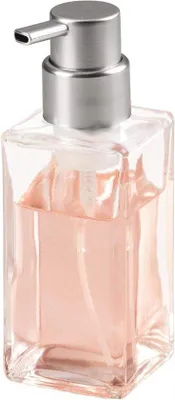 Immagine prodotto di Casilla Dispenser moderno di sapone in schiuma per cucina e bagno - Vetro trasparente spazzolato - 6,8 x 6,8 x 18,8 cm