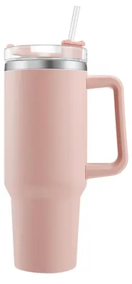 Produktbild von Reisebecher vakuumisoliert Edelstahl 40oz mit Strohhalm und Deckel, Trinkbecher für unterwegs
