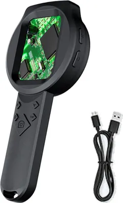 Obrázek produktu pro Digitální lupa, 2,8palcový IPS displej, přenosná, 2 MP, 1000násobné zvětšení s osvětlením, 4 tlačítka pro zoom, 14 jazyků