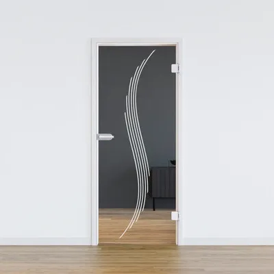 Produktbild von Pertura Glastür Komplettset Glera Sweep 01 584x2097x8 mm Rechts inkl. Beschlag Jonte Studio Business unverschließbar